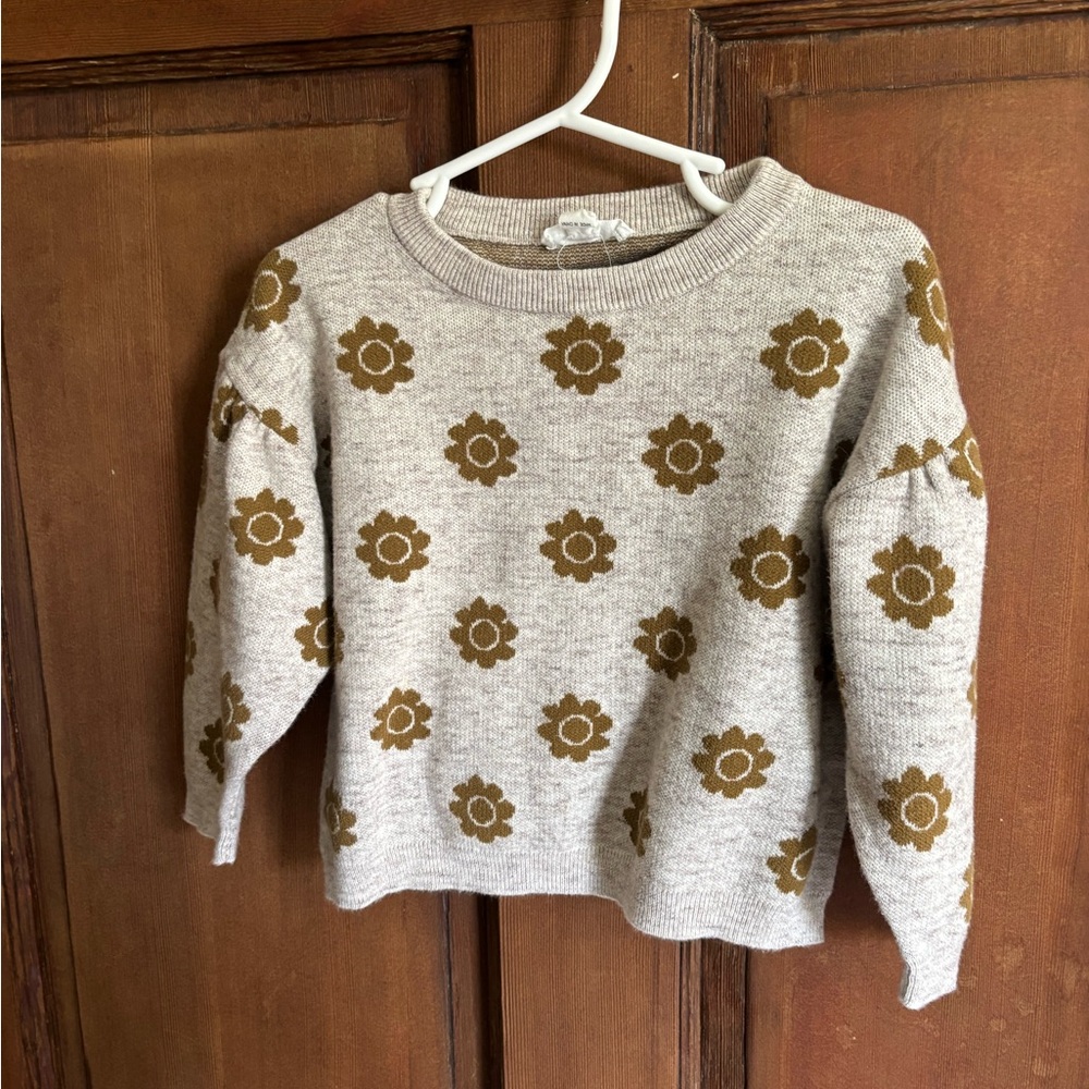 GROWN Pansy Sweater - Mocha Marle Size 4T